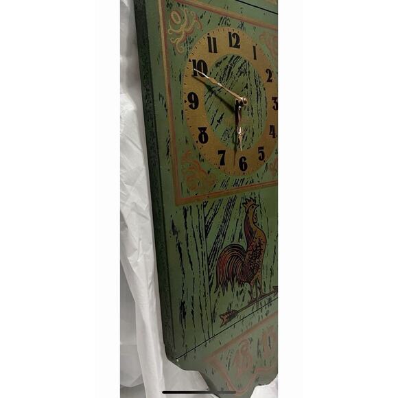 VTG Lady Seth SETH THOMAS Cornwall Wall Clock Kitchen Decor Rooster Folk Art - Picture 7 of 8